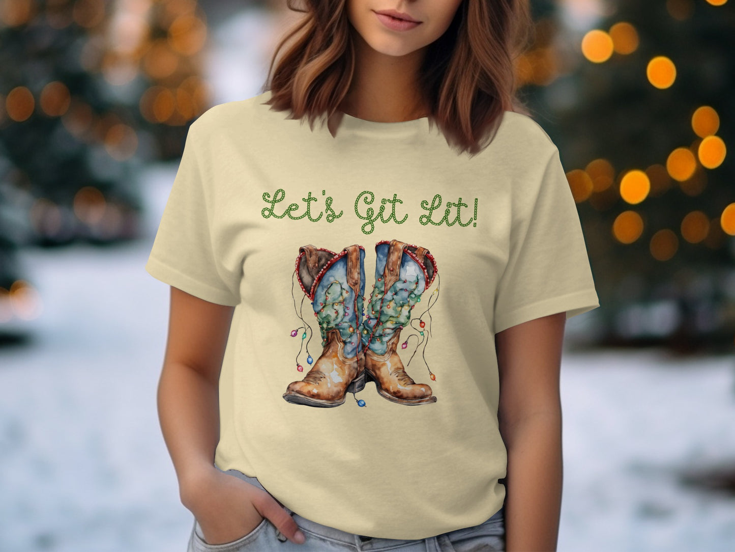 Let's Get Lit Cowboy Boots T-Shirt product type