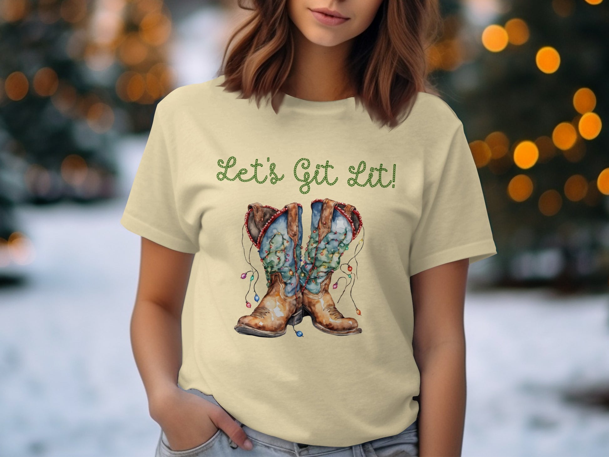 Let's Get Lit Cowboy Boots T-Shirt product type