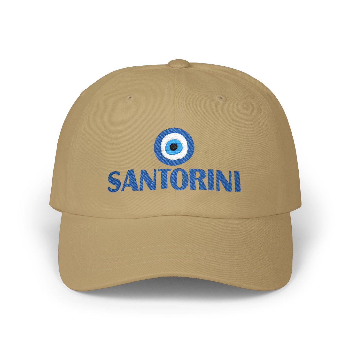 Santorini Evil Eye Dad Cap – Greek Island Embroidered Baseball Hat