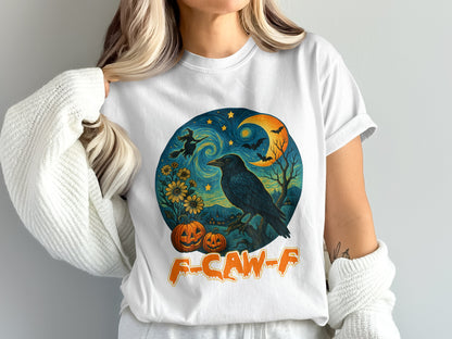 Halloween Crow and Pumpkins Design T-shirt product type