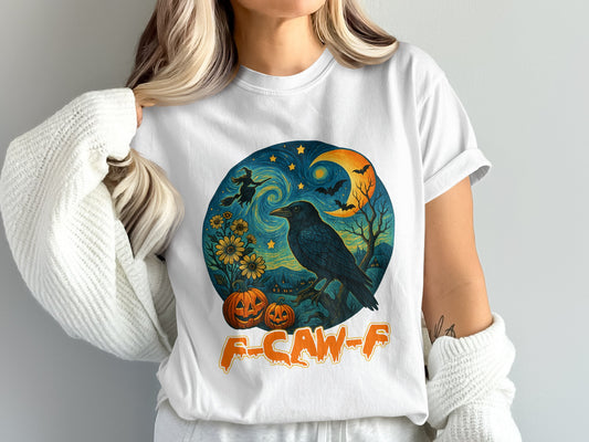 Halloween Crow and Pumpkins Design T-shirt product type