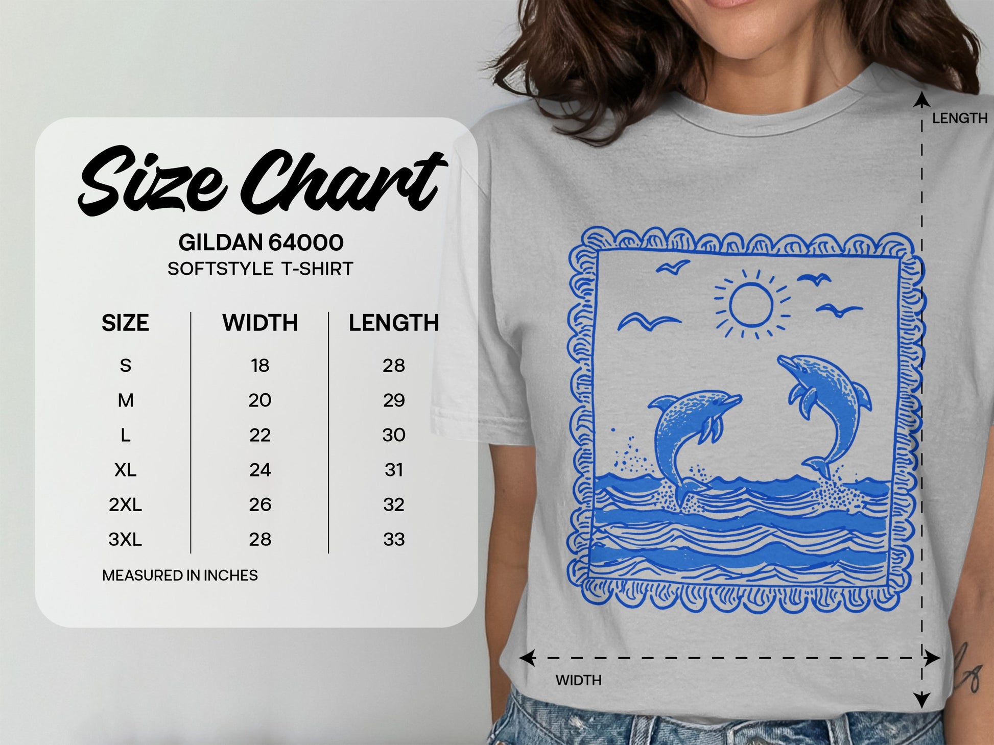 Playful Dolphins Graphic Softstyle T-shirt product