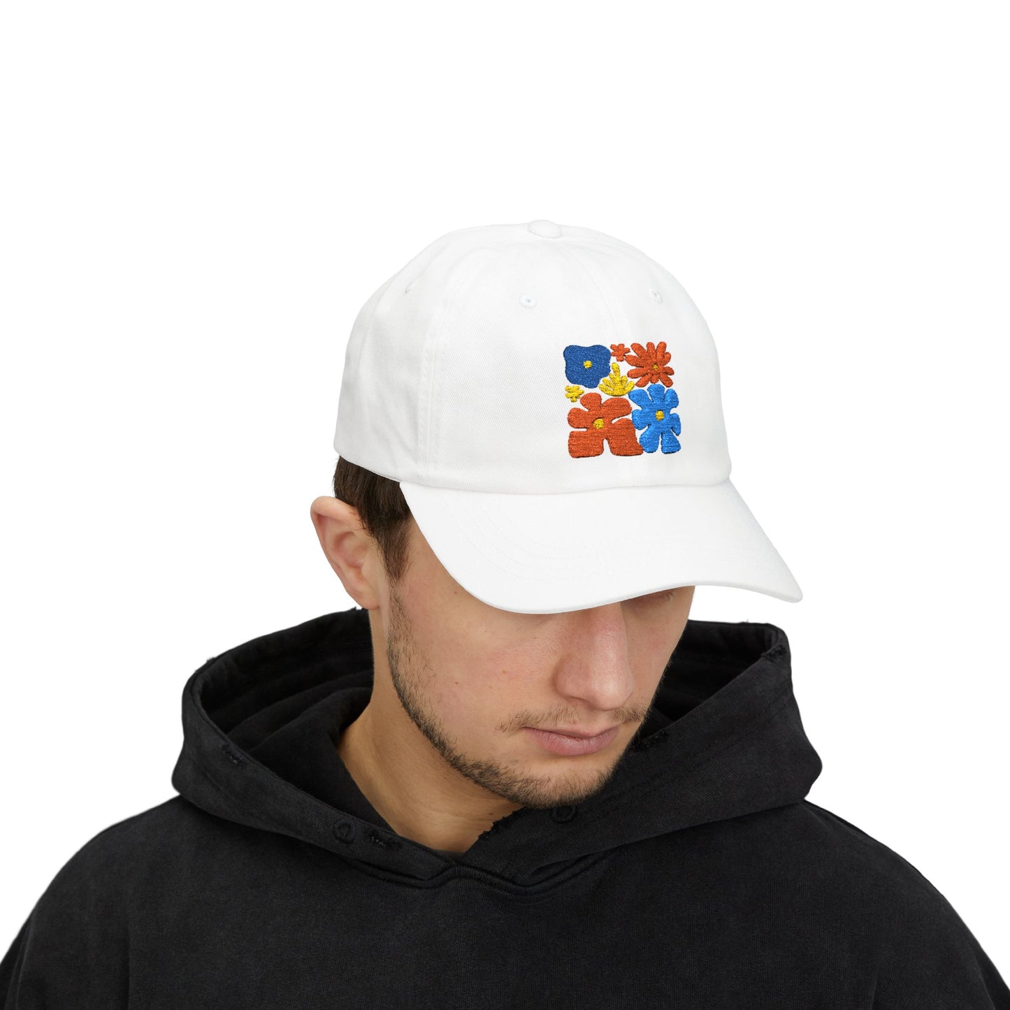 Boho Floral Baseball Dad Cap Retro Colorful Embroidered Flowers