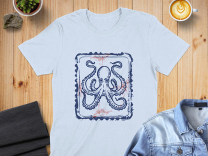 Unique Vintage Octopus Graphic White T-shirt product