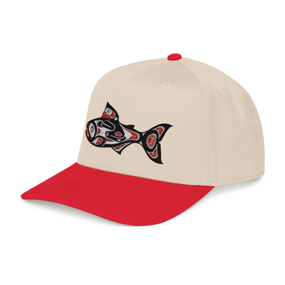 Tribal Salmon Embroidered Baseball Cap Native American Hat