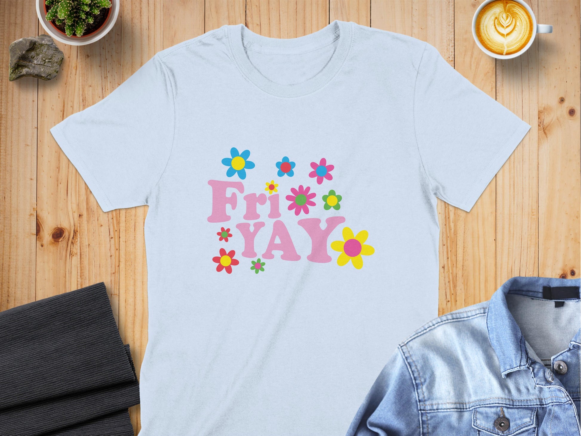 Colorful Friday Yay Flower Design T-Shirt product