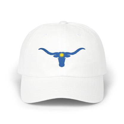 Embroidered Blue Longhorn Dad Cap Western Sun Hat