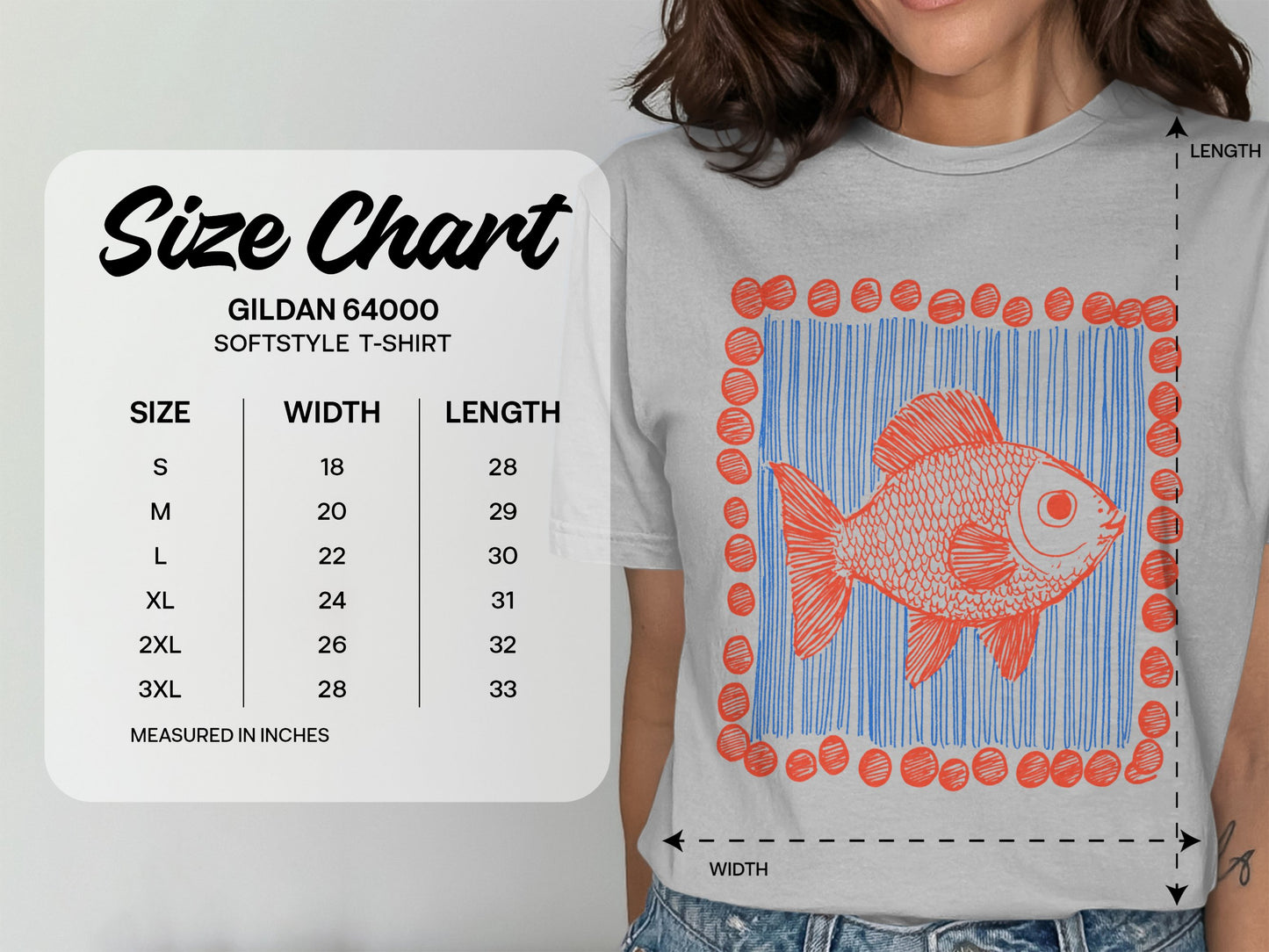 Artistic Fish Graphic Design T-Shirt product