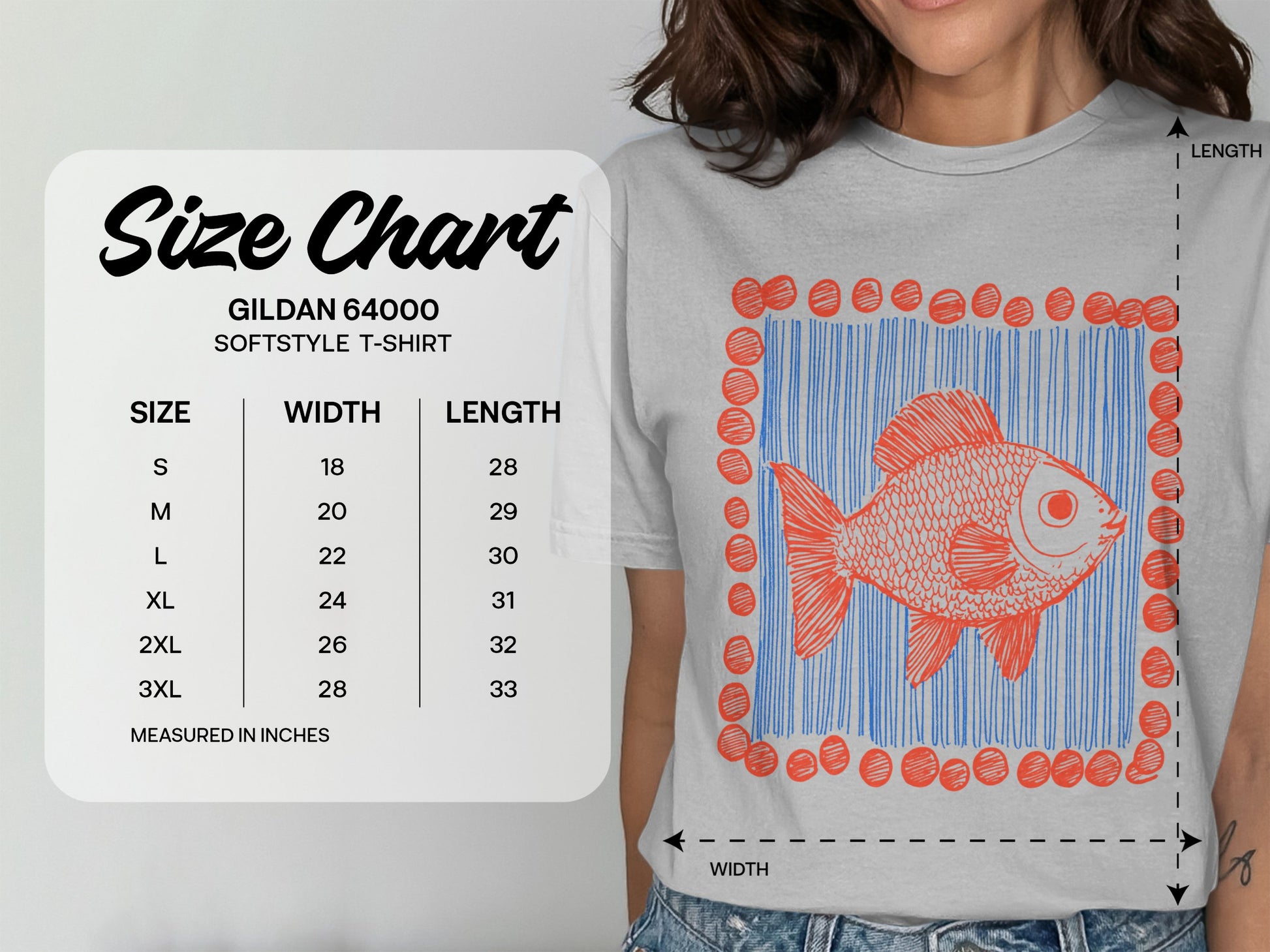 Artistic Fish Graphic Design T-Shirt product