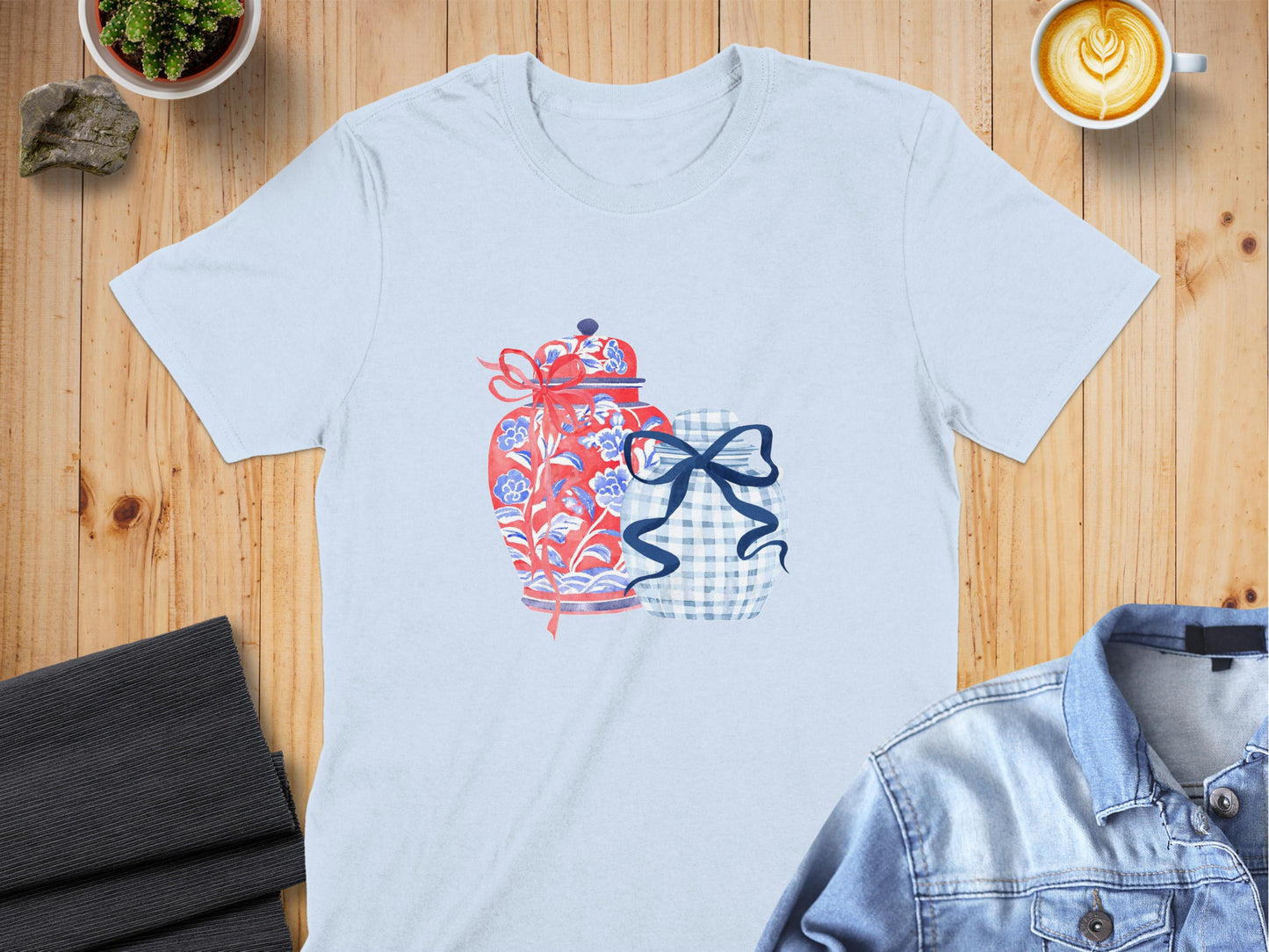 Colorful Decorative Jars with Bows Graphic T-shirt product