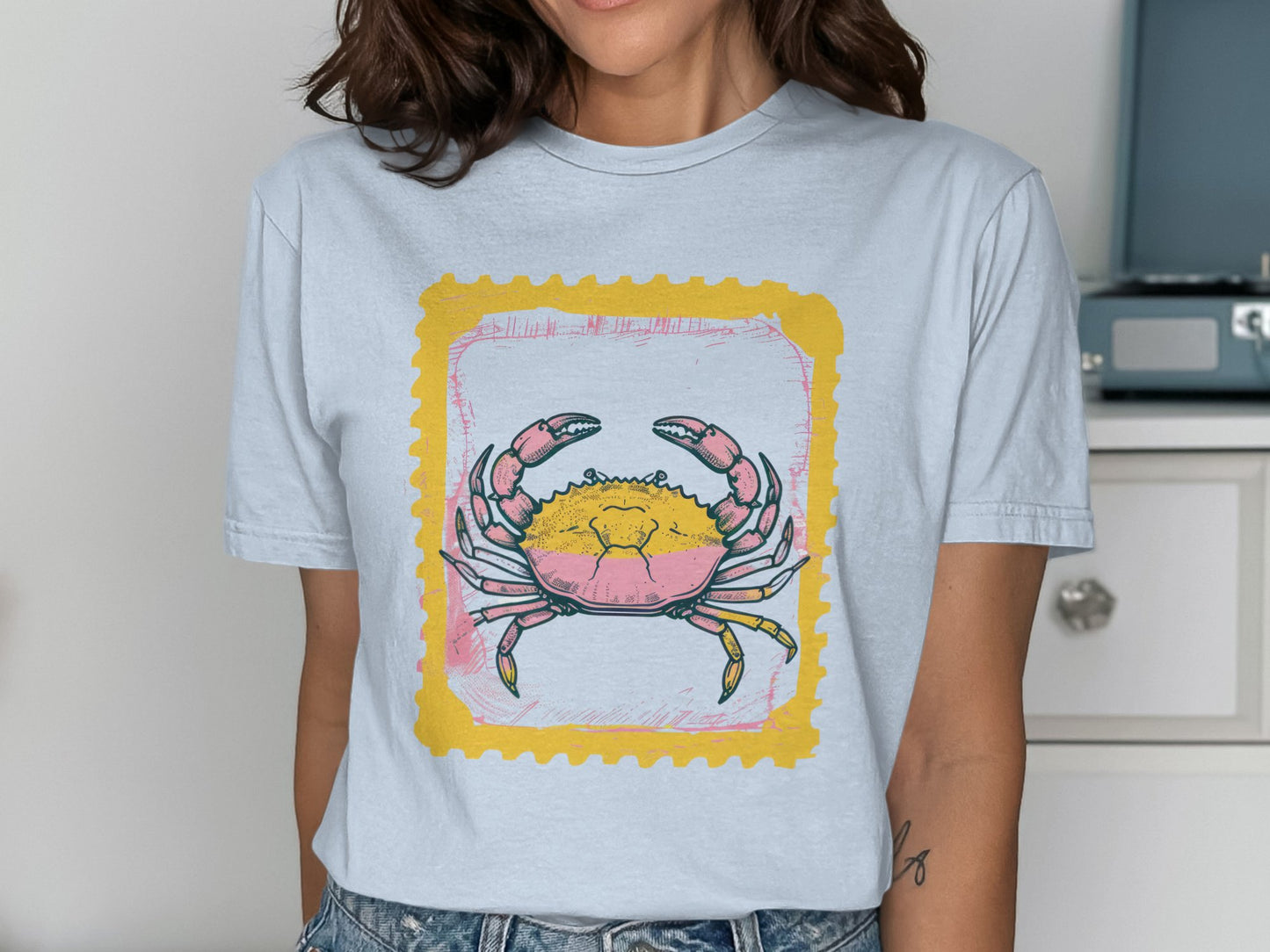 Pastel Crab Illustration Graphic T-shirt product type