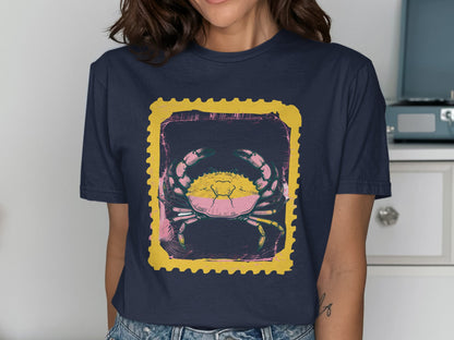 Vintage Crab Stamp Graphic Design T-shirt product type