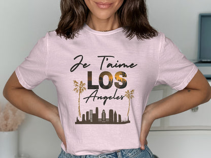 Je T'aime Los Angeles skyline graphic product type
