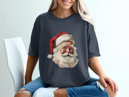Festive Santa Claus Graphic Grey T-shirt product