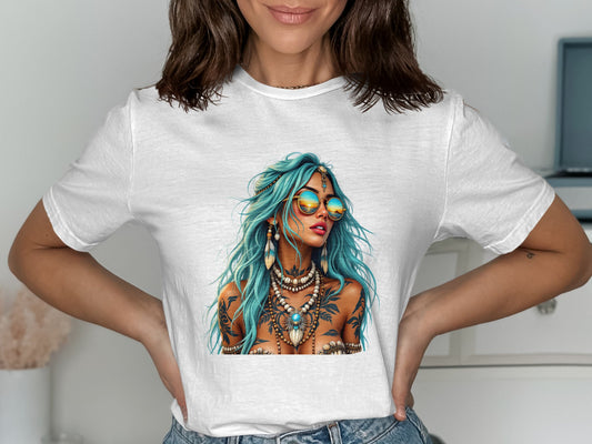 Stylish T-shirt Featuring Colorful Graphic Design product type