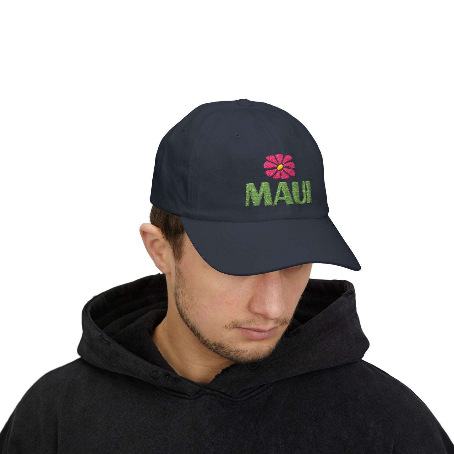 Maui Embroidered Dad Cap — Retro Hawaii Coastal Aloha Baseball Hat
