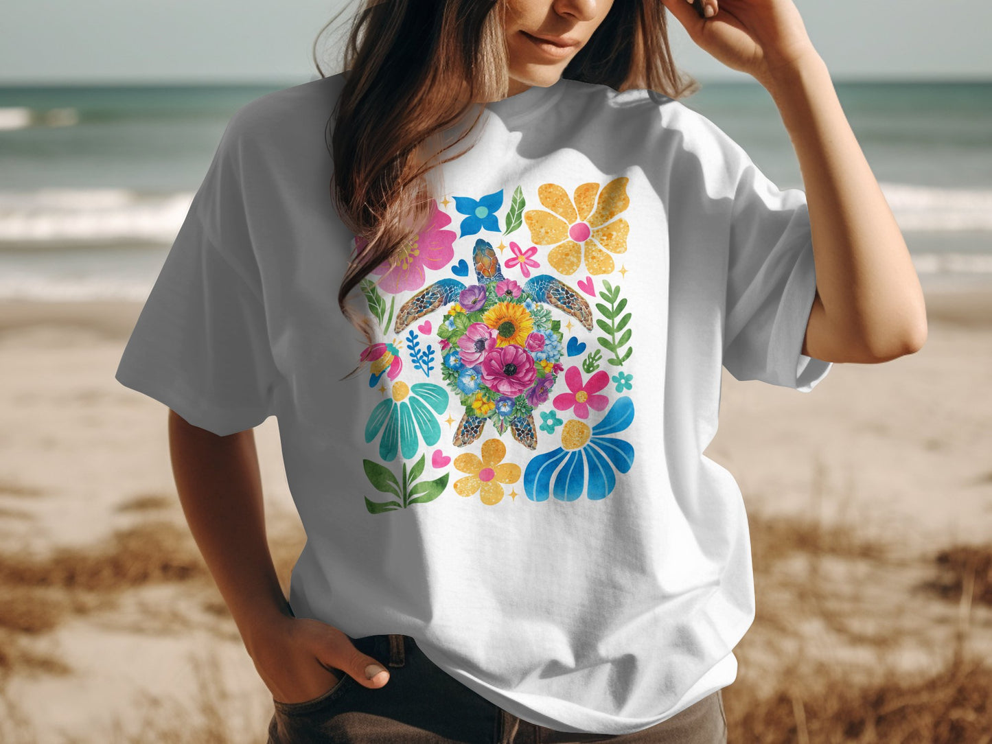 Colorful Floral Graphic Casual Wear T-shirt product