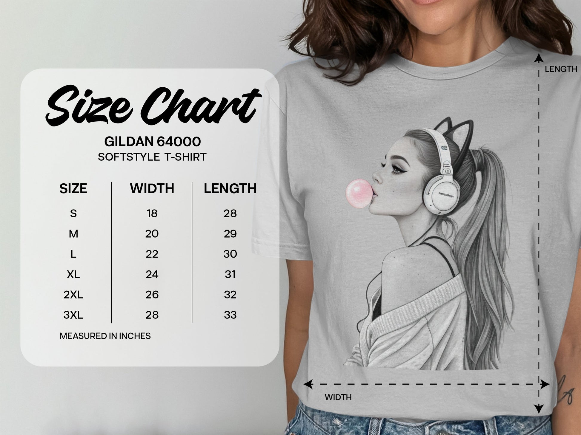 Stylish Bubblegum Girl Graphic on Soft T-Shirt product