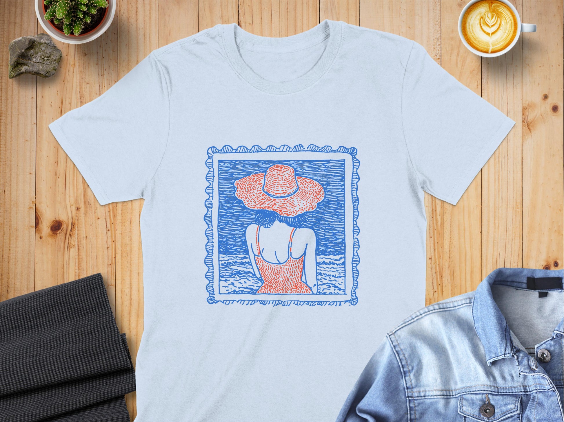 Scenic Blue Artwork Short Sleeve Graphic Shirt product