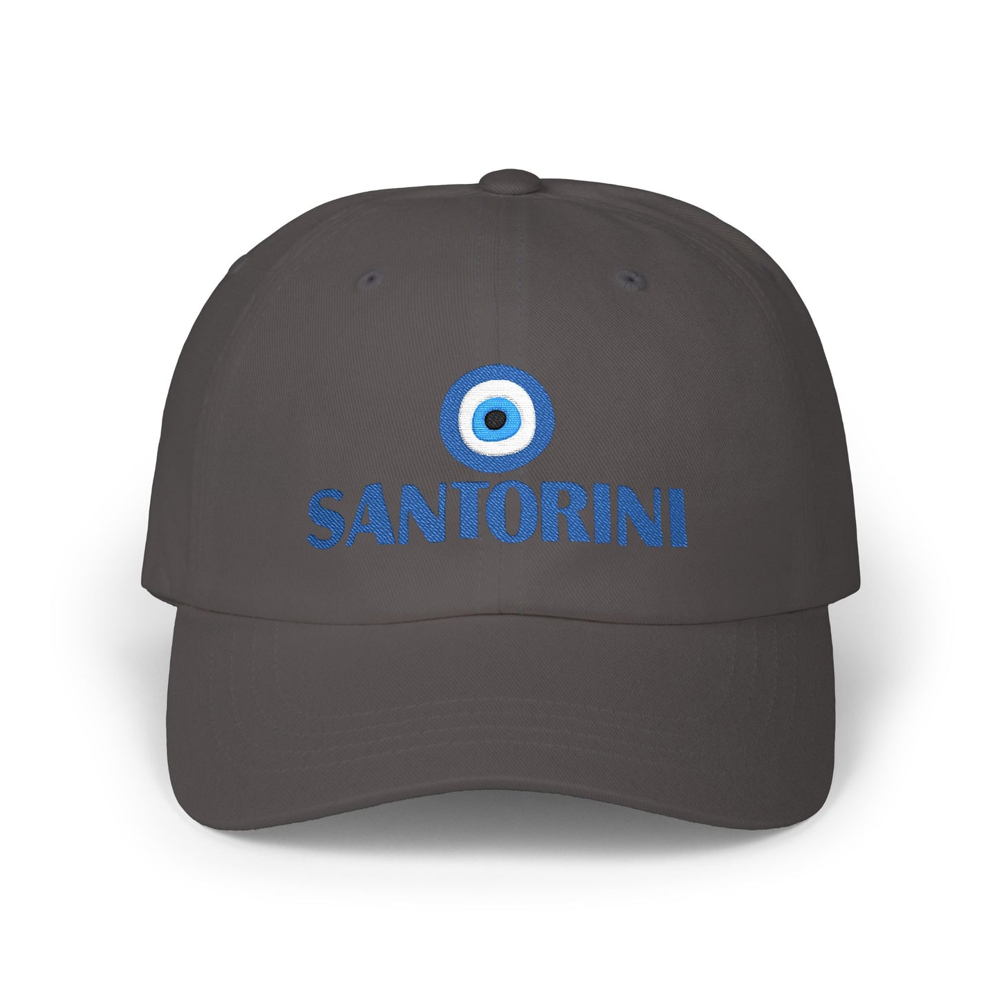 Santorini Evil Eye Dad Cap – Greek Island Embroidered Baseball Hat