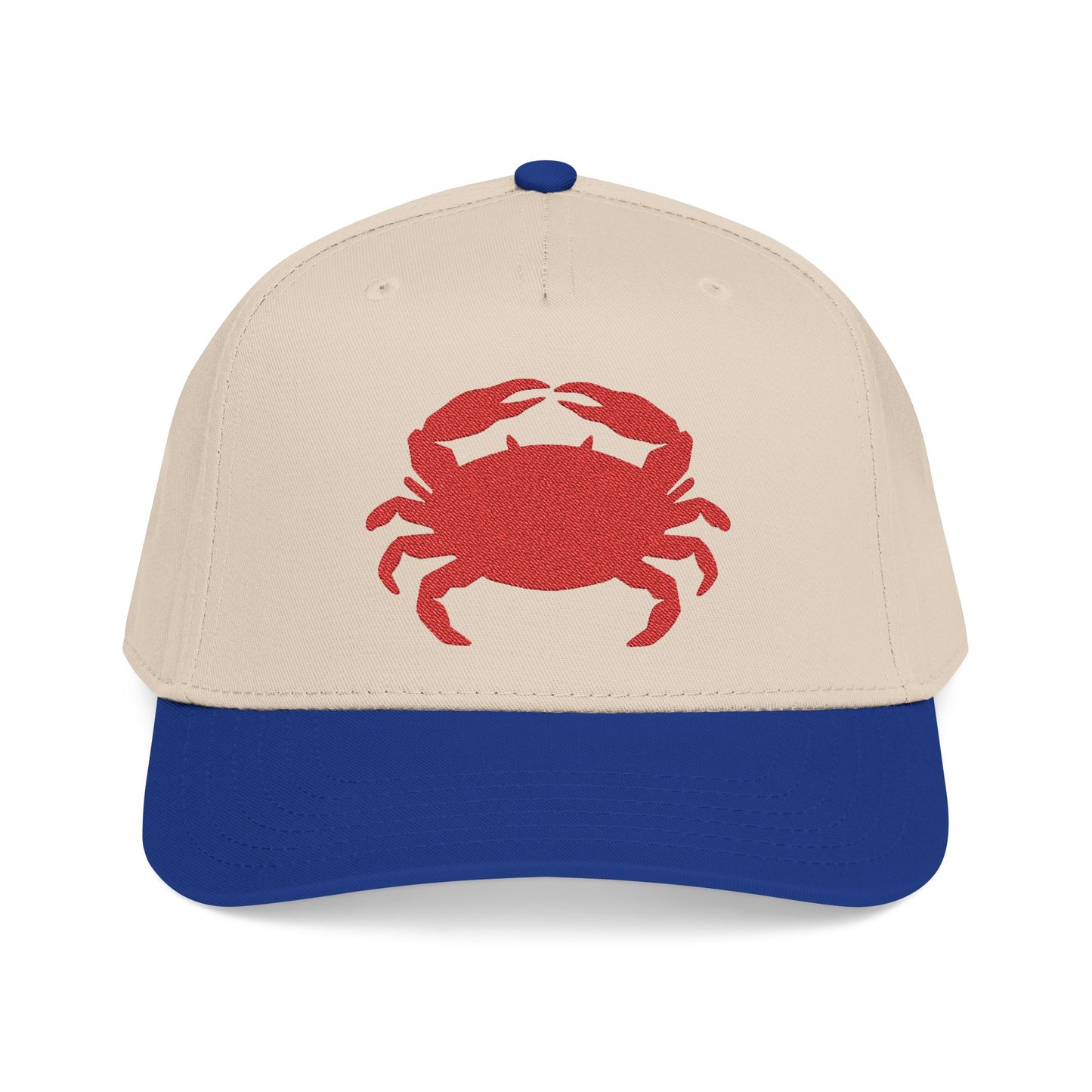 Crab Embroidered Baseball Cap, Coastal Crab Hat, Preppy Nautical Cap