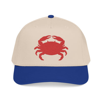 Crab Embroidered Baseball Cap, Coastal Crab Hat, Preppy Nautical Cap