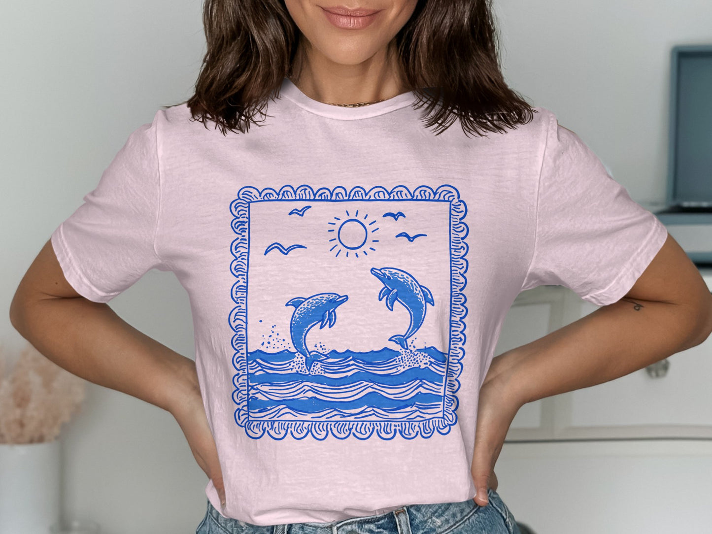 Ocean Waves and Whales Graphic T-Shirt product