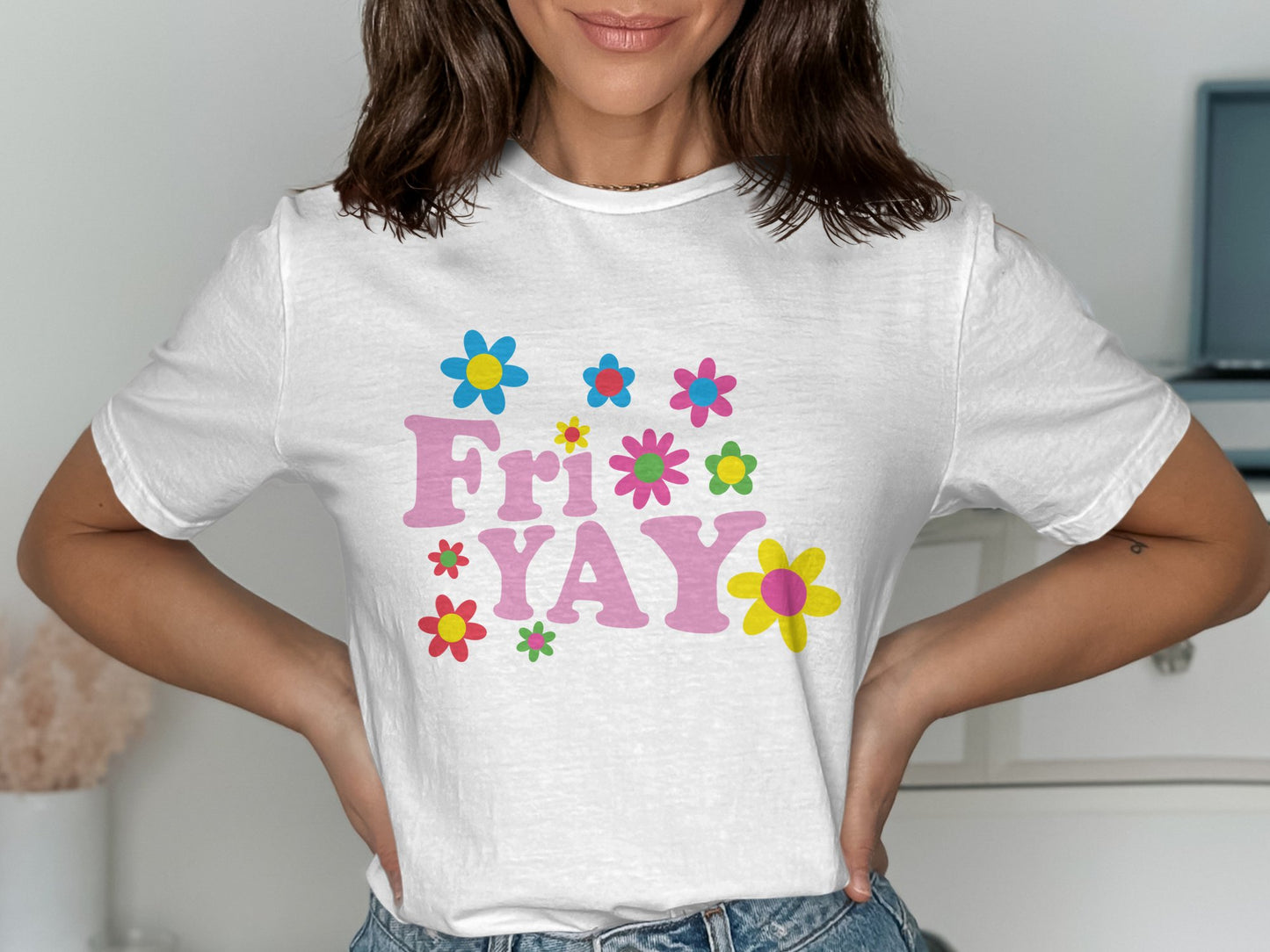 Fri-Yay Graphic Tee Colorful Flower Printed T-shirt product