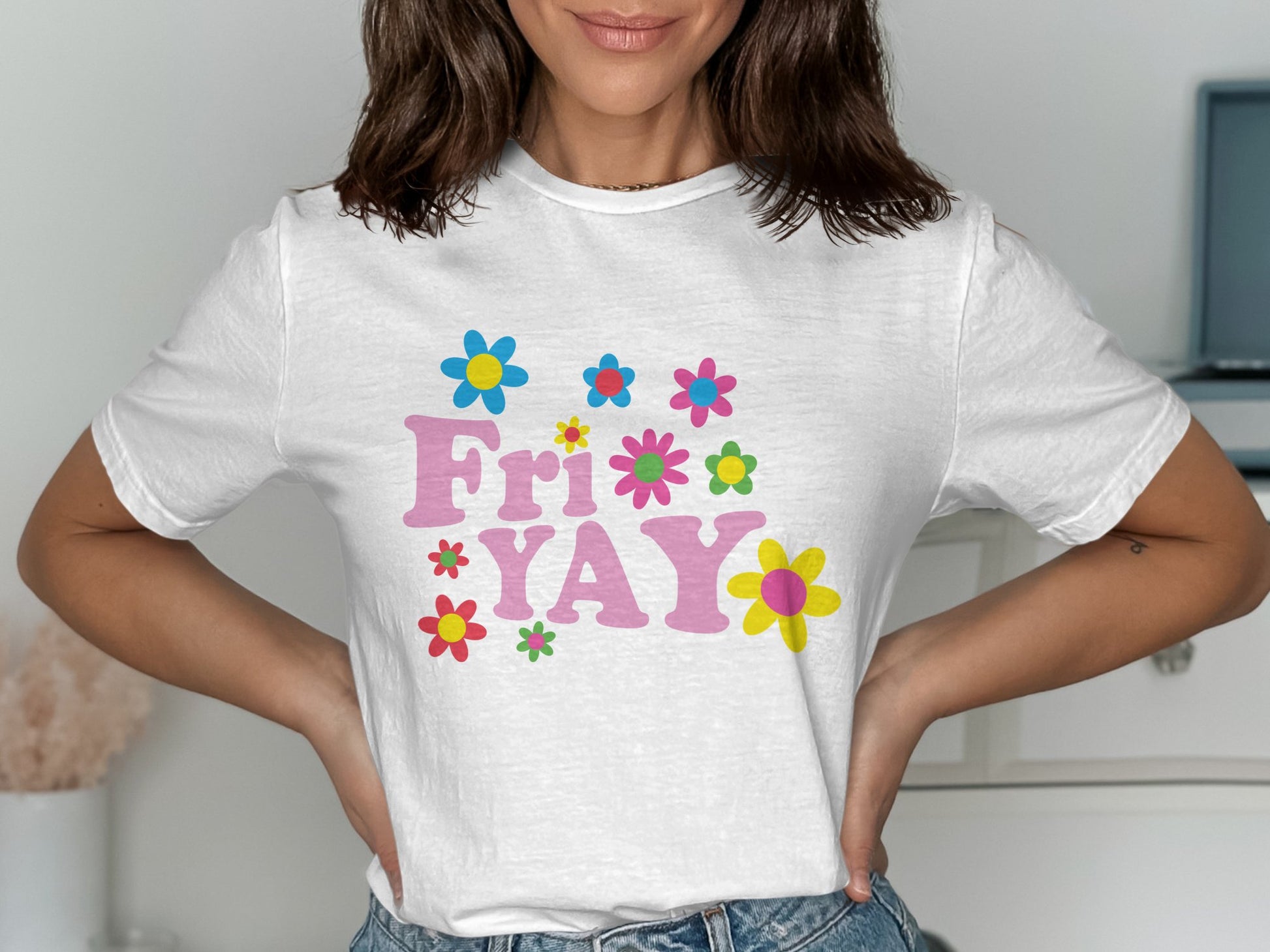 Fri-Yay Graphic Tee Colorful Flower Printed T-shirt product
