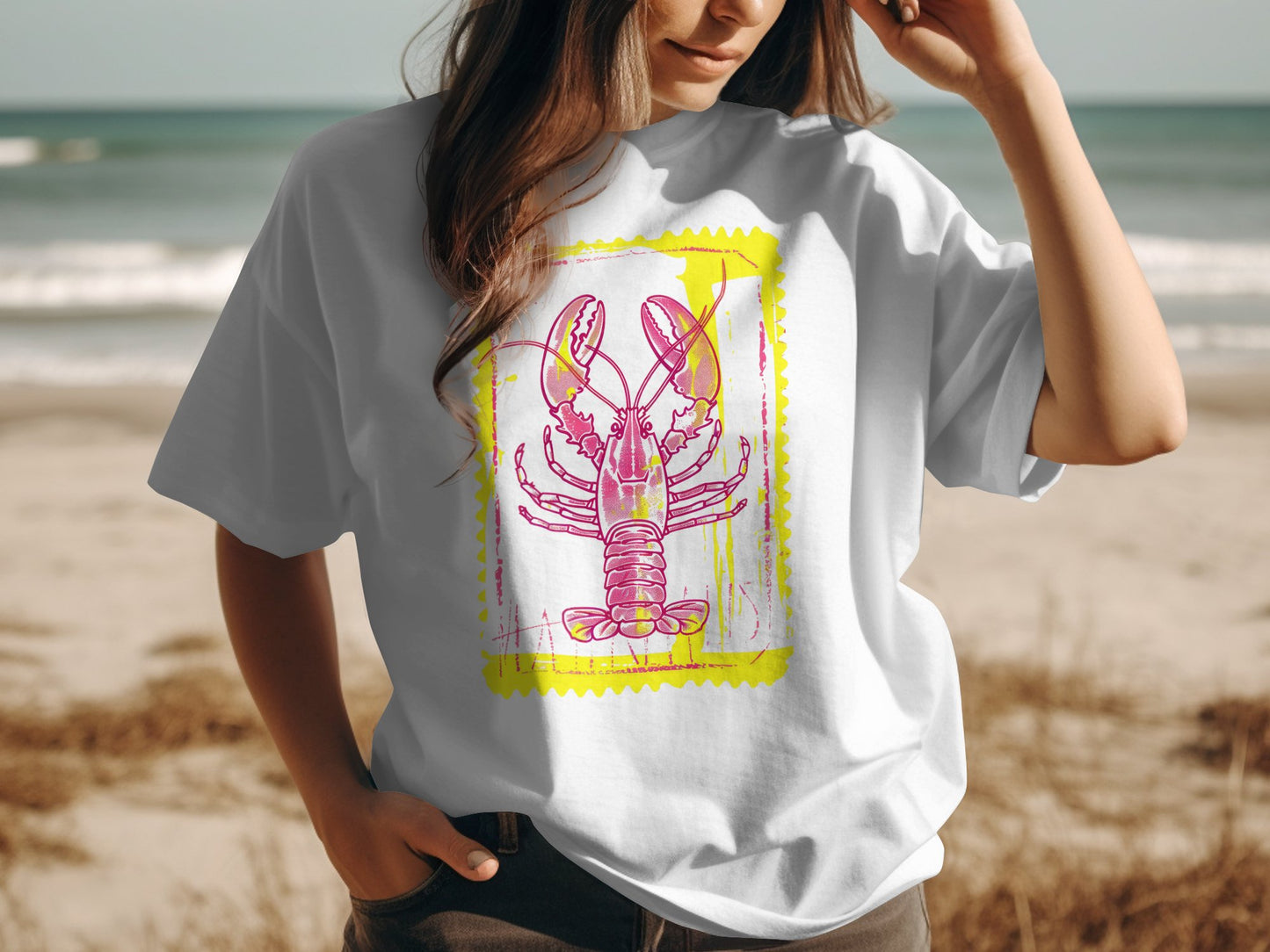 Vibrant Lobster Graphic Design Casual T-Shirt product