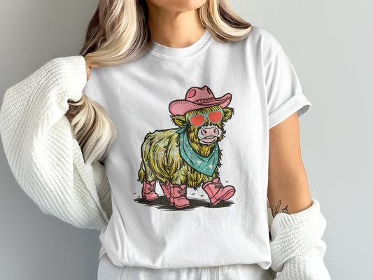 Cool Cow with Sunglasses and Cowboy Hat T-shirt product type
