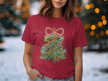 Festive Christmas Tree Design Tee Perfect Holiday Product