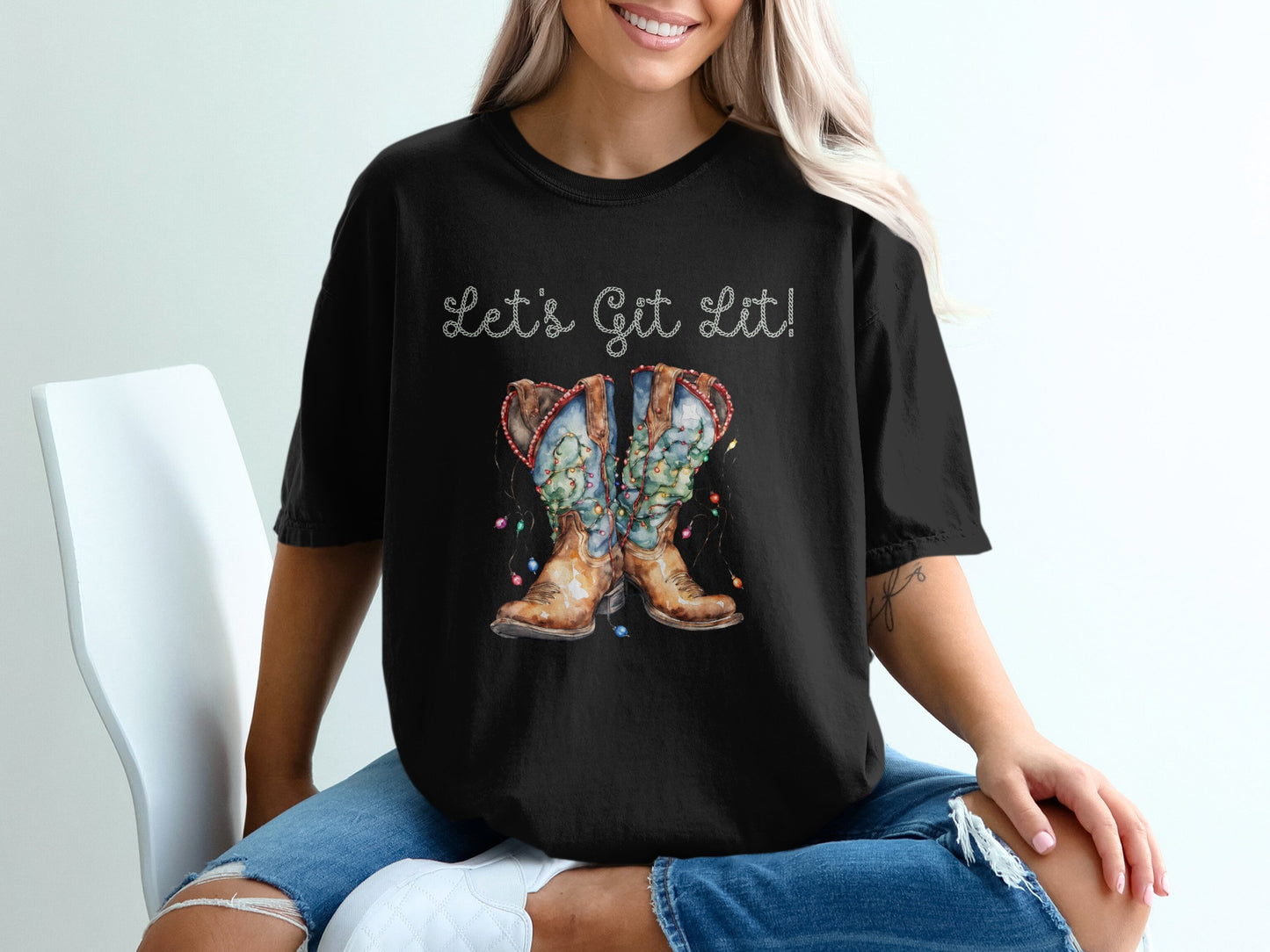 Let's Get Lit Cowboy Boots Graphic Tee product type
