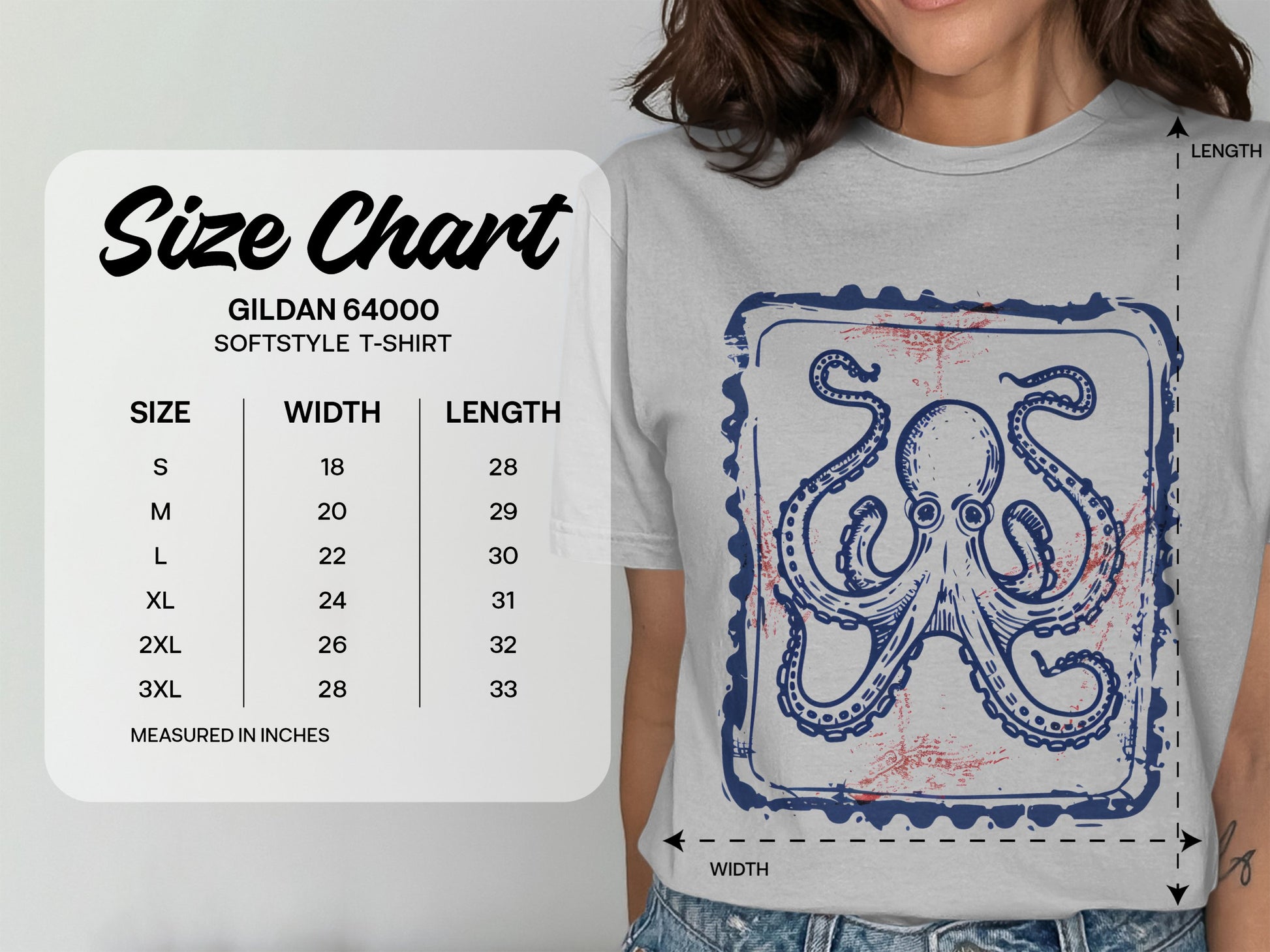 Graphic Octopus Design Softstyle T-shirt product