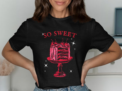 So Sweet Retro Cake Design Short Sleeve T-shirt Product