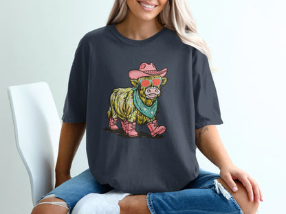 Cowboy Hat and Boots Highland Cow Graphic Tee product