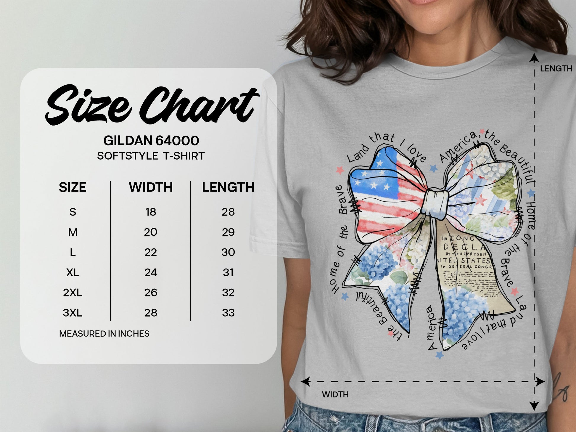 American Flag Bow Graphic Print T-Shirt product