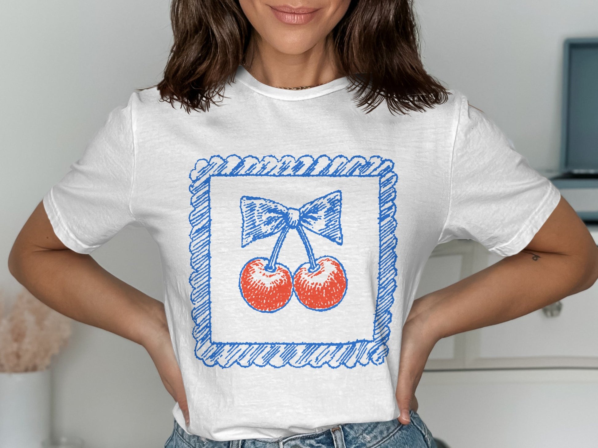 Fashionable Cherry Design Graphic Tee Shirt product type