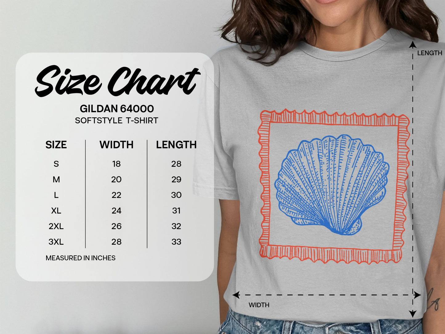 Unique Shell Print Design Softstyle T-Shirt product