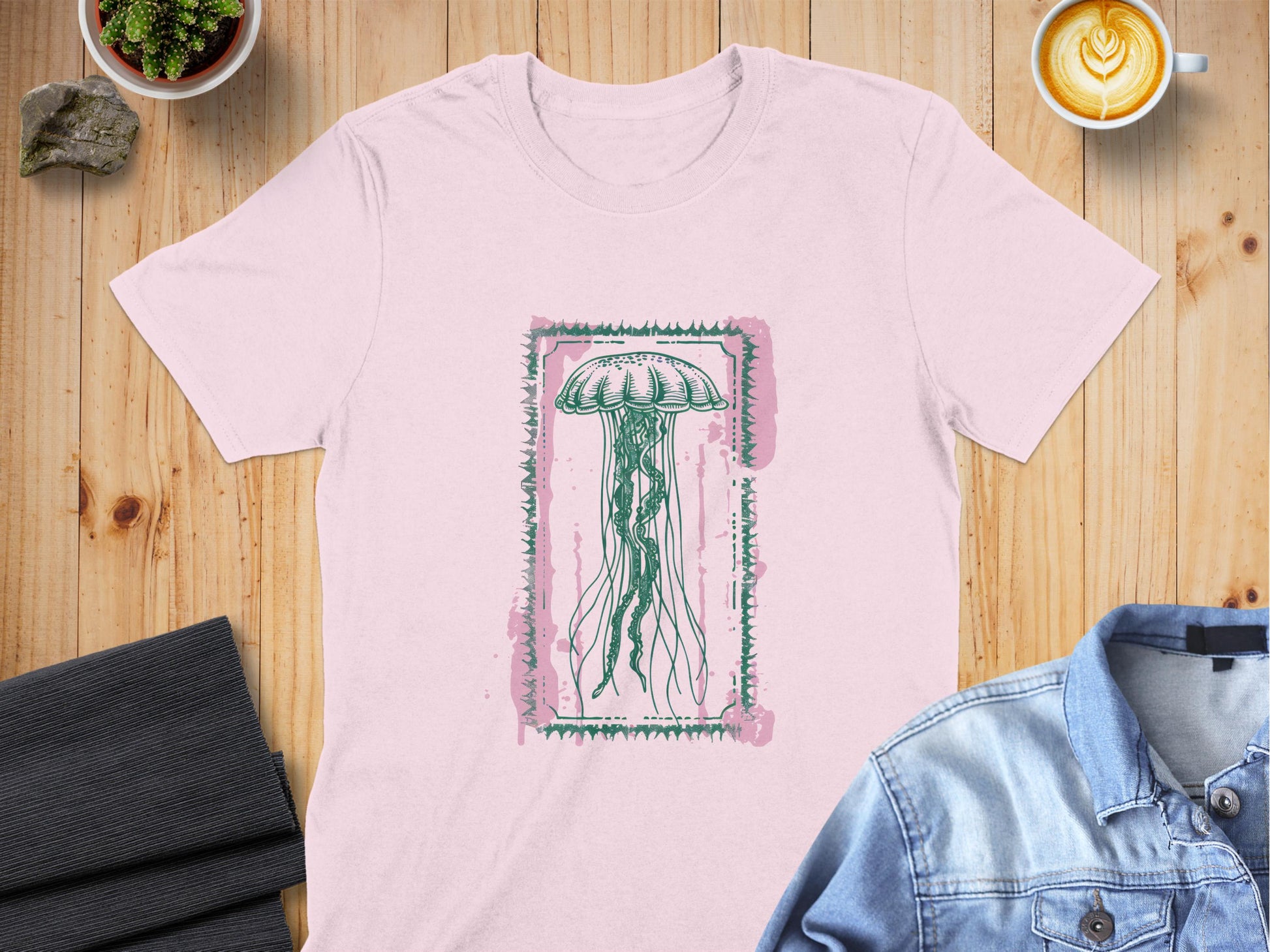 Jellyfish Artwork Pink Casual Tee product
