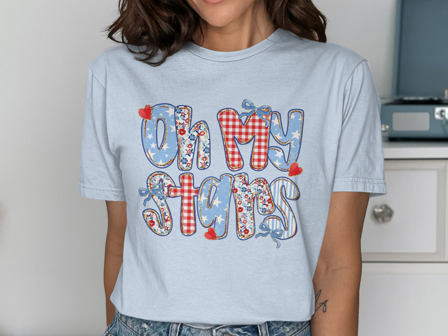 Oh My Stars Lettering Graphic Tee Shirt product
