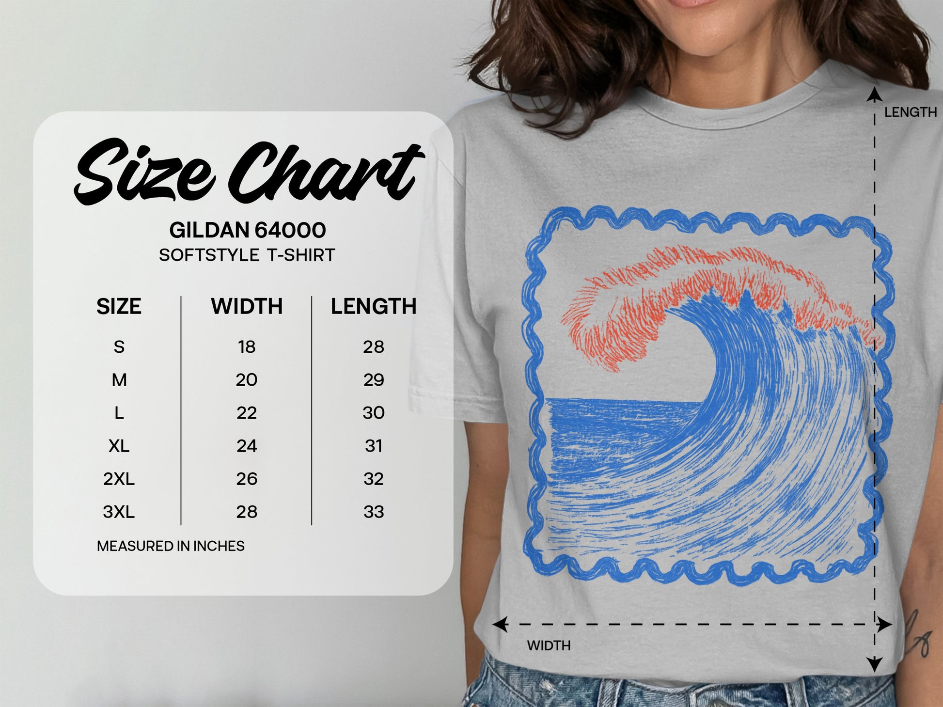Artistic Wave Design Gildan 64000 T-Shirt product type