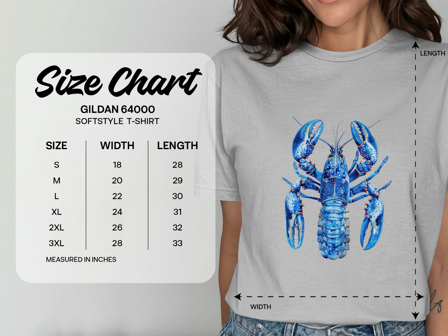 Blue Lobster Design Gildan 64000 Softstyle T-shirt product type