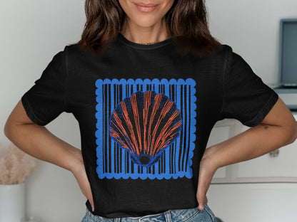 Abstract Geometric Blue and Red Design T-shirt product type