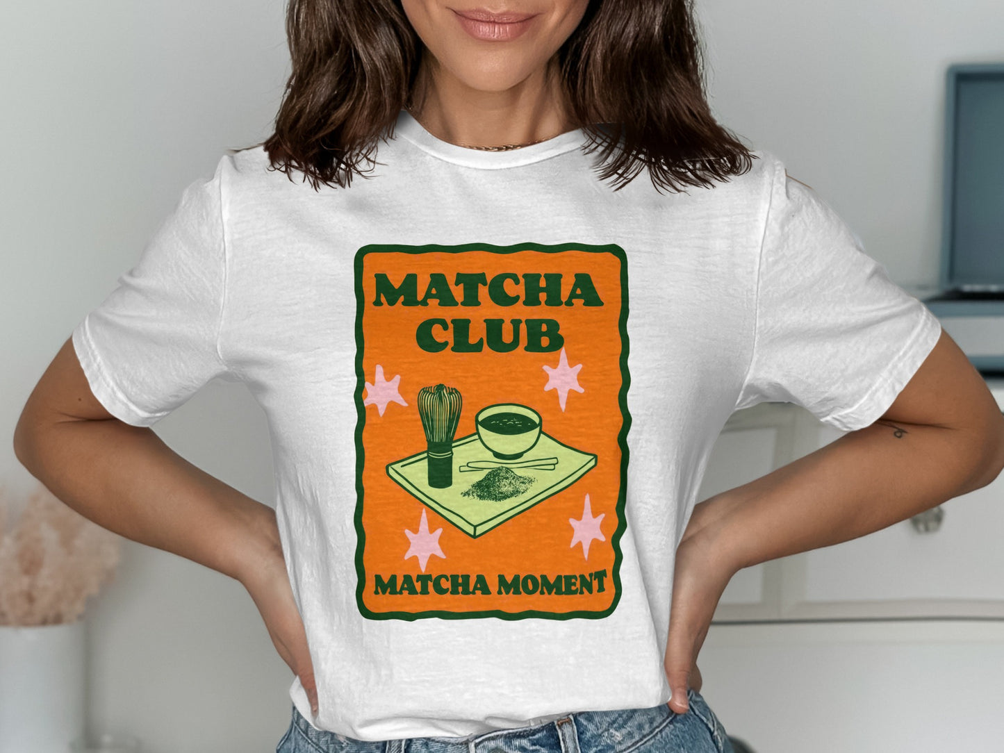 Matcha Club T-Shirt, Retro Green Tea Lover Tee, Trendy Aesthetic Matcha Moment Shirt, Foodie Gift Idea for Her