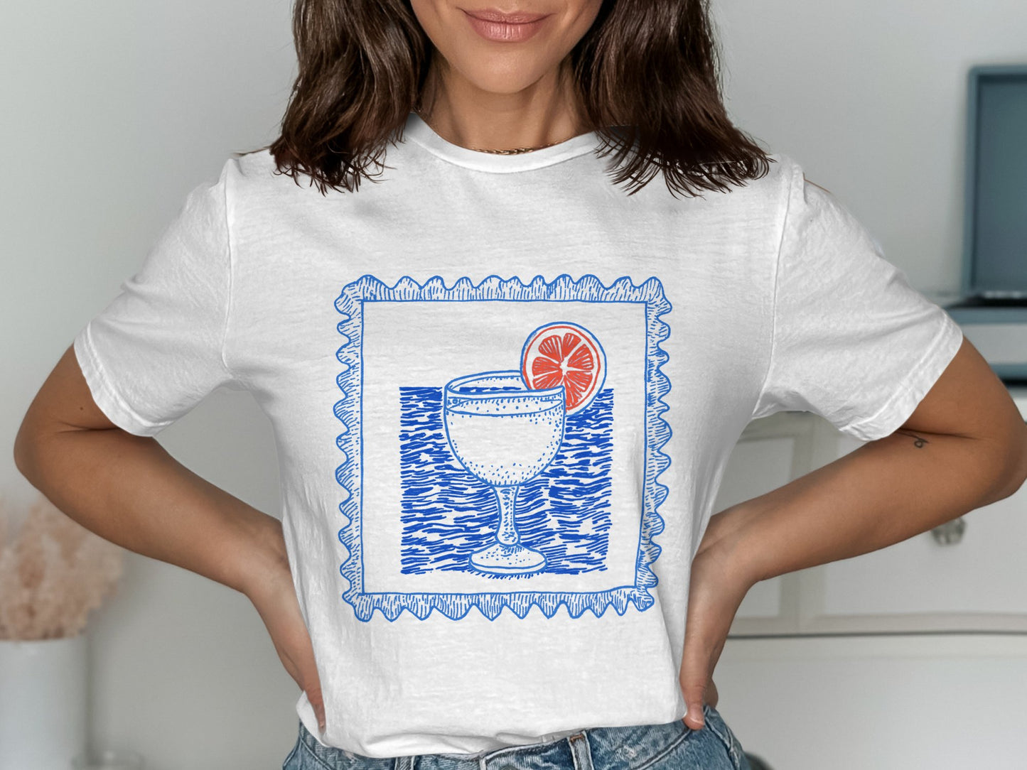 Unique Graphic T-Shirt With Orange Slice Design product type