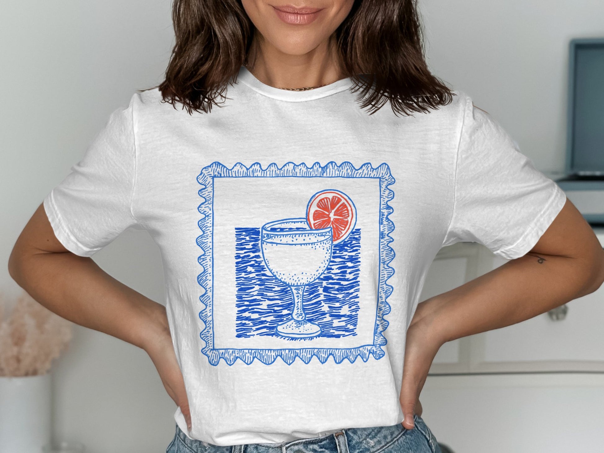 Unique Graphic T-Shirt With Orange Slice Design product type