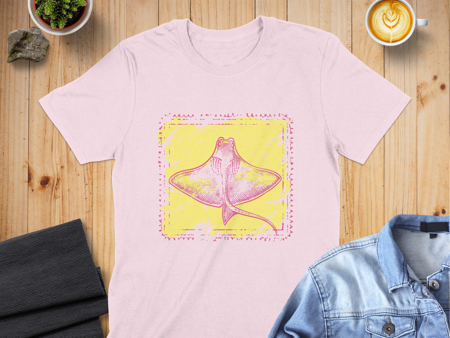 Unique Hand-Drawn Stingray Graphic T-Shirt product type