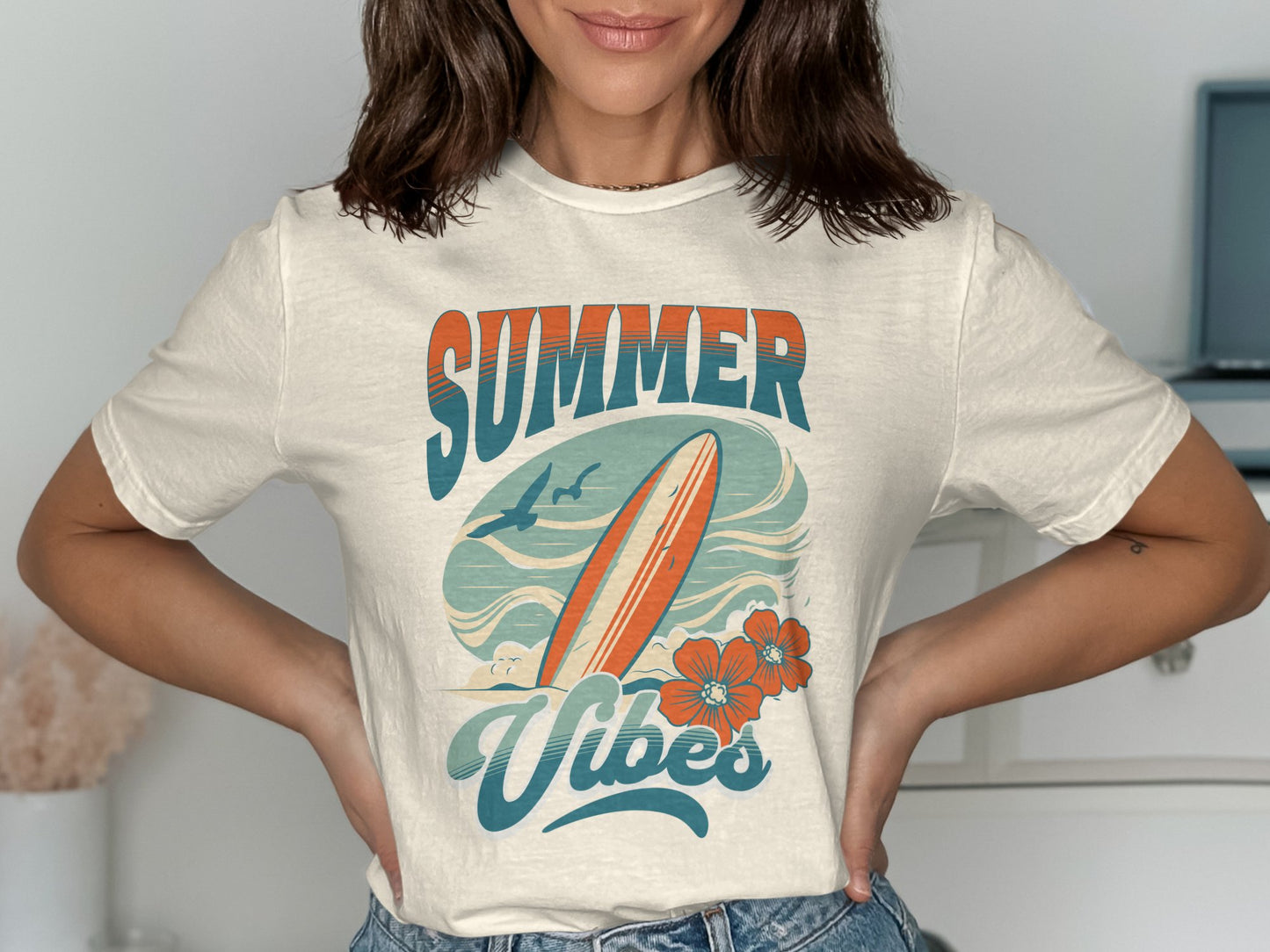 Summer Vibes Graphic Surfboard T-Shirt product