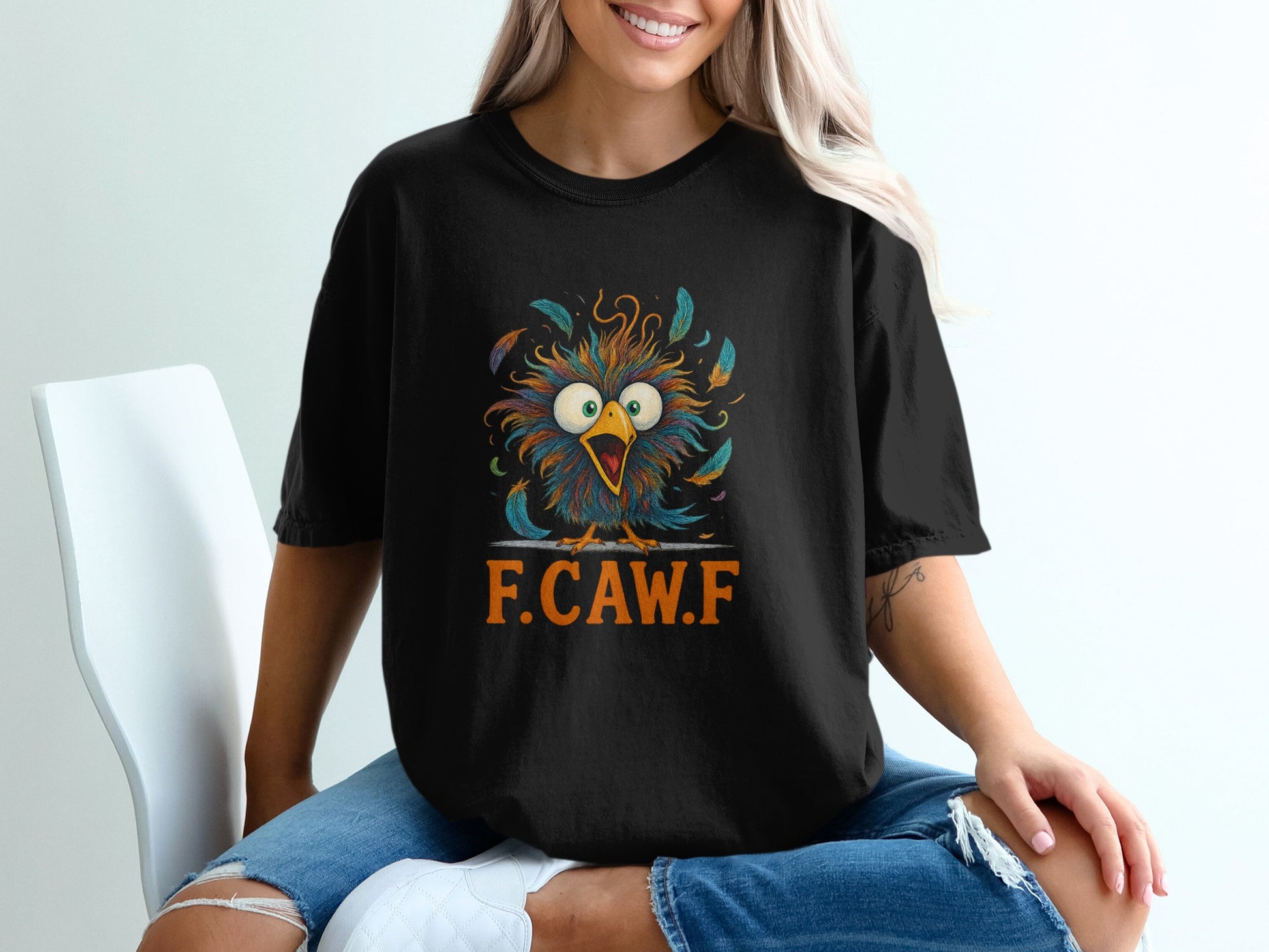 F.C.A.W.F Cartoon Owl Graphic Black T-Shirt product type